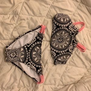 black and white Aztec print bikini